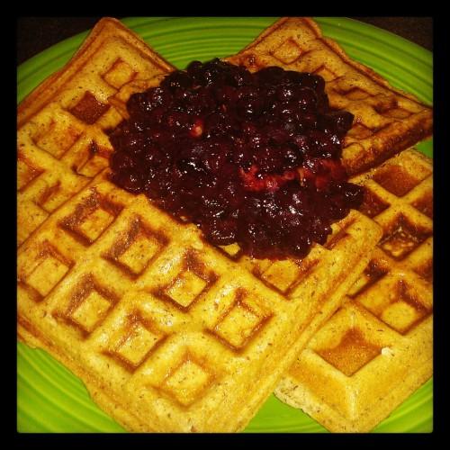 Paleo Waffles with Blueberries 2