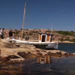 Docking the boat on the private island