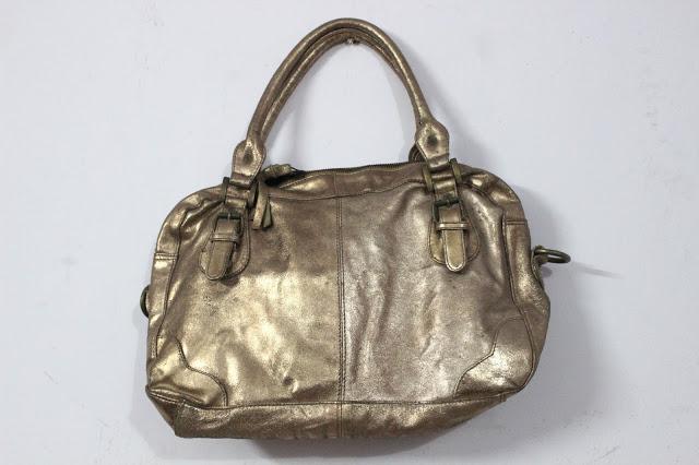 Metallic Bag in Golden Leather
