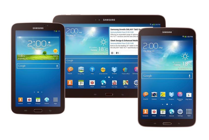 three sizes of  galaxy tab 3