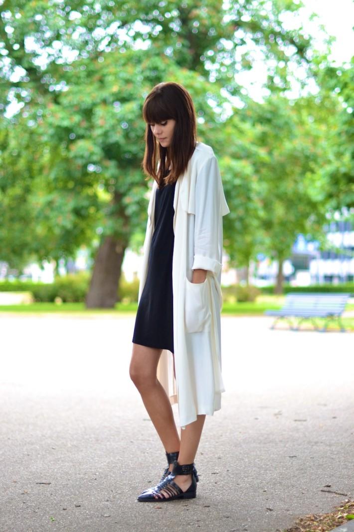 lovelybylucy white coat black dress