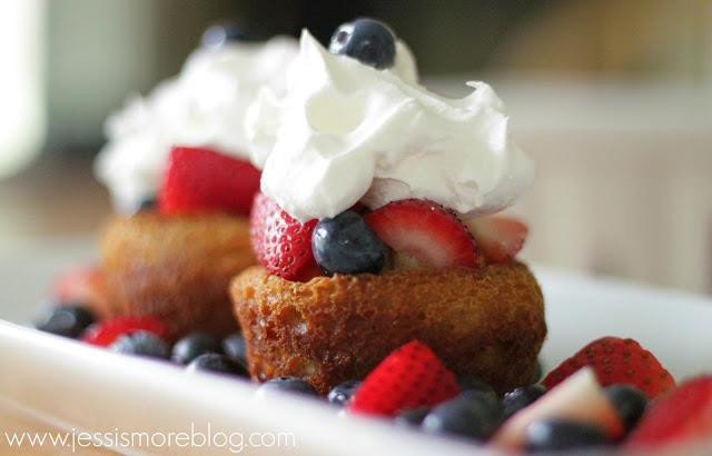 Red White + Blue {berry} Protein Cakes