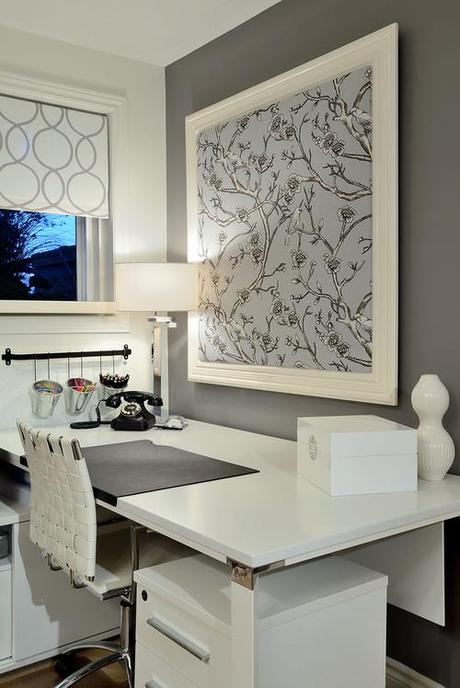 contemporary home office Make A Decorating Statement With Fabric HomeSpirations
