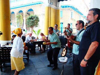 Cuban band and dancers at a tavern