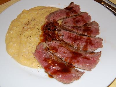 Doc's Chopped Challenge: Bonito Steak & Oat Polenta with Candied Mango Agrodolce