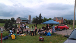 Protest Camp the evening before the raid