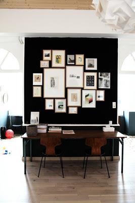 inspiration board | black accent wall