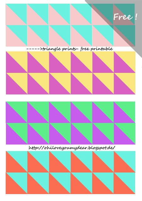 easy triangle prints DIY ( free printable).