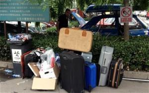 suitcases left in Beijing