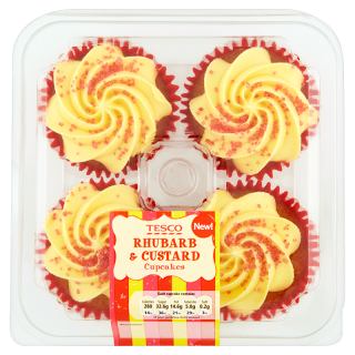 Tesco Rhubarb & Custard Cupcakes