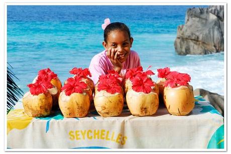 Girl at La Passe jetty La Digue