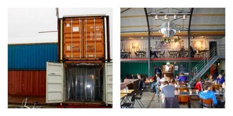 have dinner in Pllek, a shipping container in Amsterdam