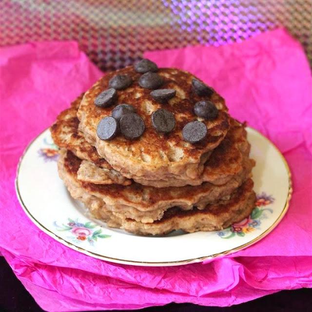 Hearty Vegan Chocolate Chip Oatmeal Pancakes
