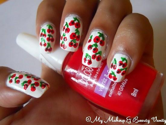 cherry nail art tutorial+cherry+nail art+nail art designs