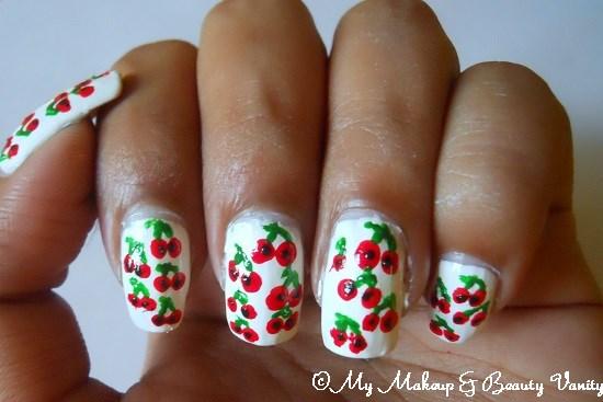 cherry nail art tutorial+cherry+nail art+cherry nail designs+nail art tutorial