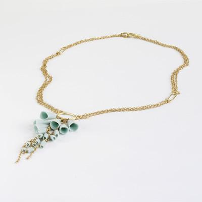 Ruth Tomlinson Flora gold and silver chain with porcelain necklace