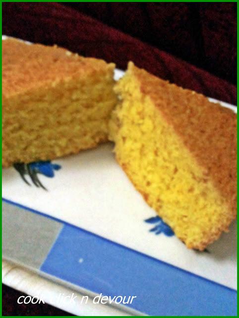 Eggless orange tea cake