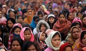 Indian women attend a prayer ceremony for a rape victim after a demonstration