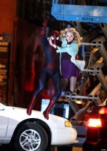 Andrew Garfield and Emma Stone on location for  