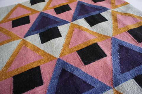 Morgan flatweave rug in geometric prints designed by Aelfie