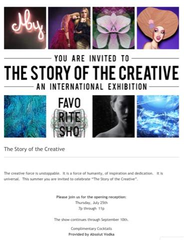 You Are Invited to the Story of the Creative Exhibit Opening Night