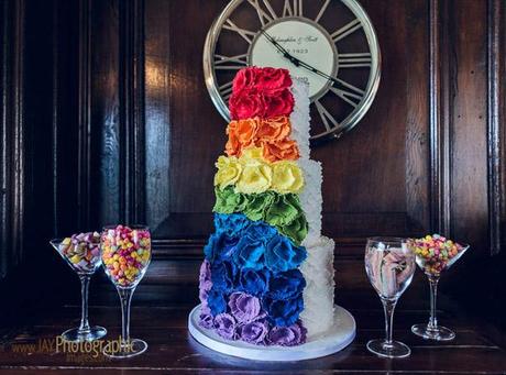 Rainbow wedding styling