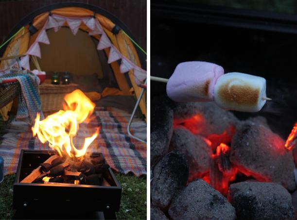 big night in v festival at home glastonbury latitude camping bonfire fire pit marshmallow