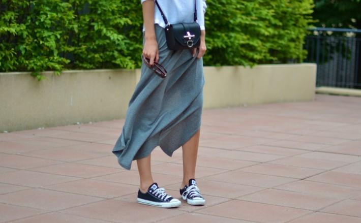 maxi skirt with converse