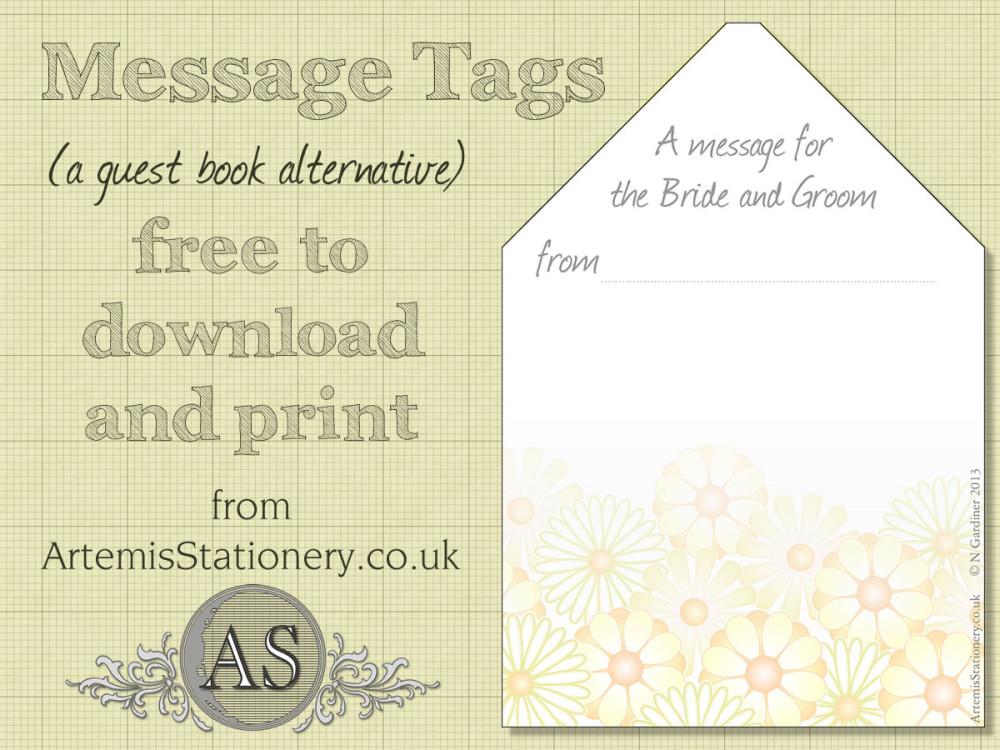 Free download Wedding stationery - message card