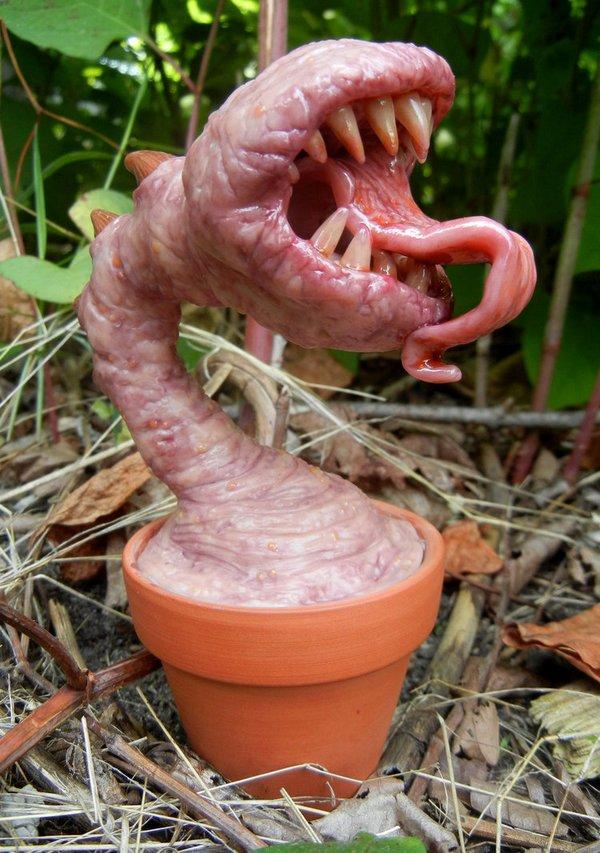 This Weird Piranha Plant Sculpture Looks Horrifyingly Realistic. creepy-pla...