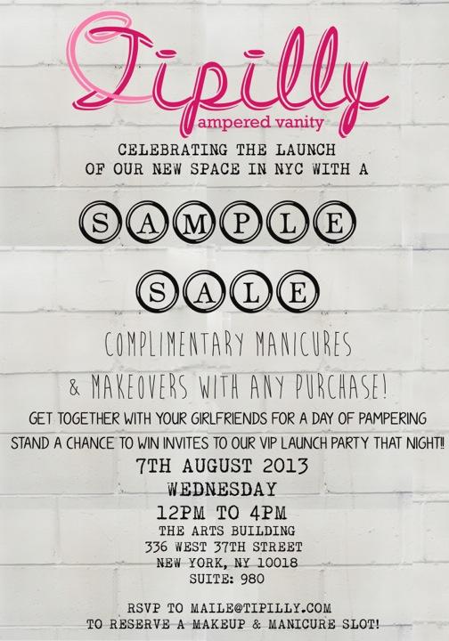 Shopping NYC | Tipilly Sample Sale w/ Complimentary Beauty Treatments