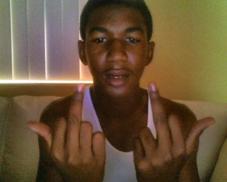 Trayvon Martin obscene hand gestures