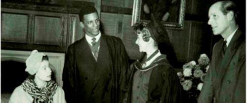 George Odlum and Marjorie Loud ( Lady President) in 1958 on the occasion of Her Majesty Queen Elizabeth II and The Duke of Edinburgh’s visit to the University) Courtesy of the Bristol University Special Collection