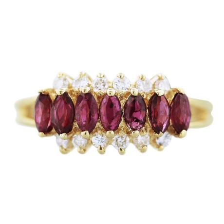 Ruby and diamond ring in yellow gold ruby and diamond yellow gold ring, ruby birthstone ring