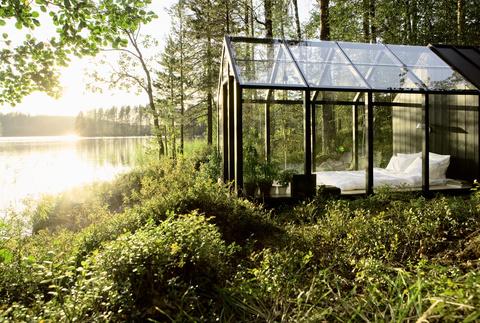 glass greenhouse shed finland