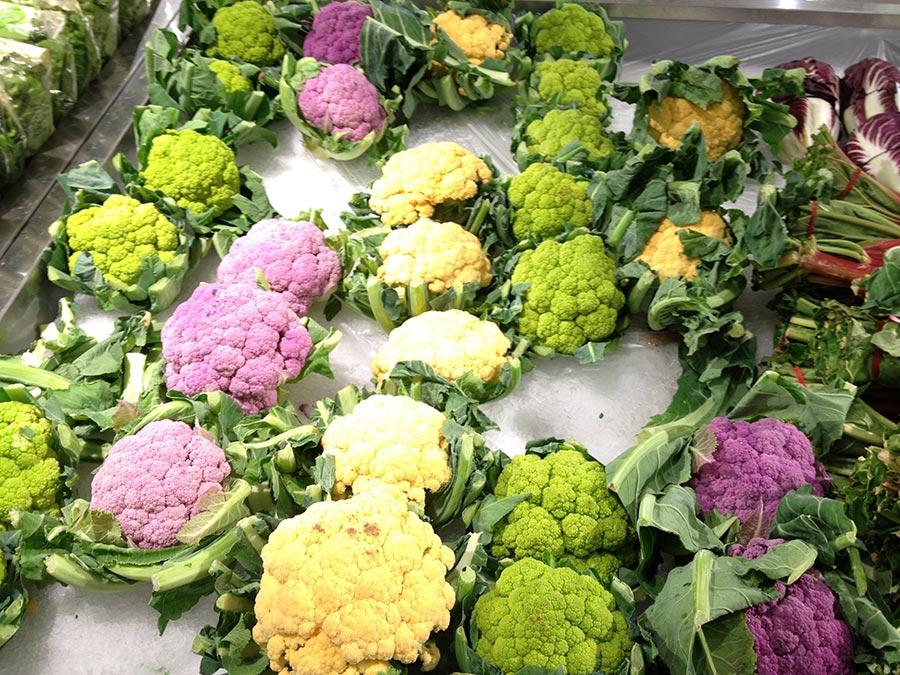 Different Coloured Cauliflower