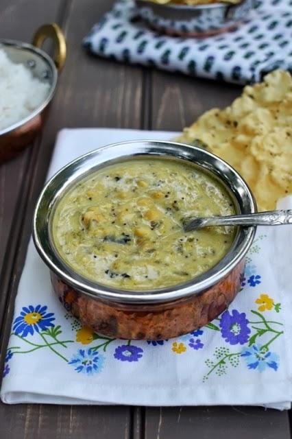 Patli Dal (Yellow Split Peas & Kale in a Yogurt-Peanut Sauce)