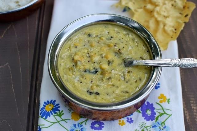 Patli Dal (Yellow Split Peas & Kale in a Yogurt-Peanut Sauce)