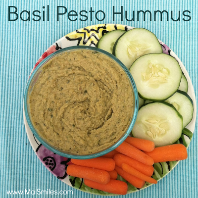 Easy Basil Pesto Hummus