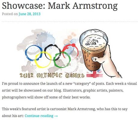 Mark Armstrong beer glass Olympic rings illustration and showcase image from irevuo site posted by Cristian Mihai