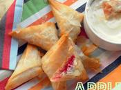 Apple Rasberry Phyllo Triangles with Lemon Curd Topping