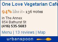 One Love Vegetarian Cafe on Urbanspoon