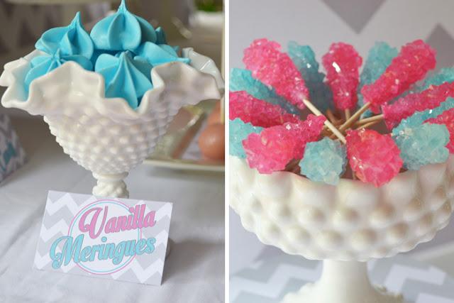Pink and Blue Chevron themed Gender Reveal Baby Shower by Sugar Sweet Buffets