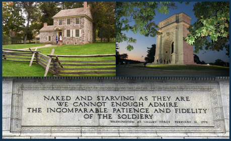Washington's Headquarters and the Valley Forge Memorial.  Valley Forge, PA