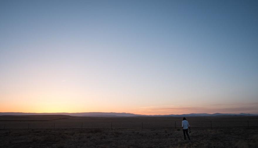 Charlene and the Setting Sun in New Mexico.