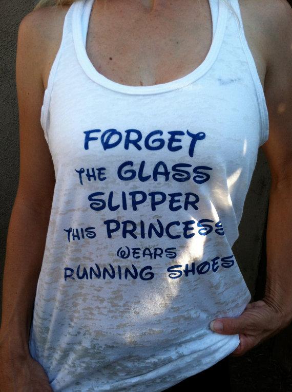 Forget the Glass Slipper This Princess Wears Running Shoes White Burnout Tank Top