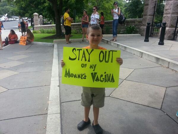 Disgusting!!: Female Child Wears Sign 'If I Wanted Government In My Womb, I would F*** A Senator'