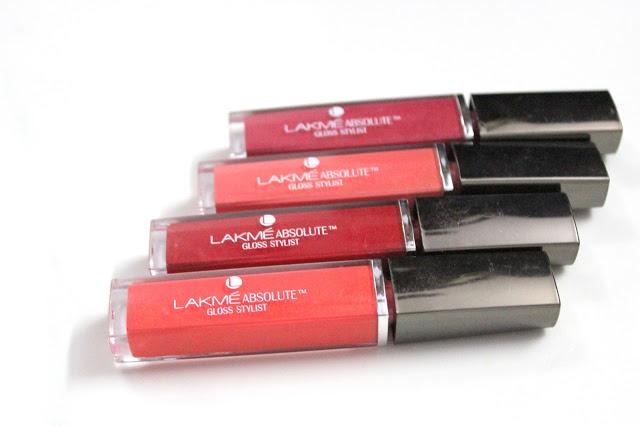 Lakme Absolute Gloss Stylist (Lip Glosses) - Coral Sunset, Burgandy Burn, Rust Crush, Berry Cherry