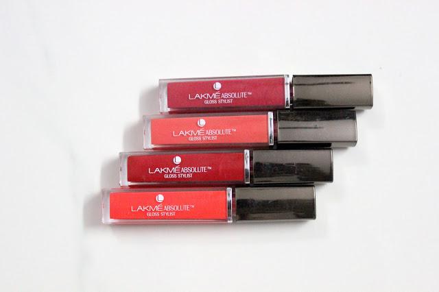 Lakme Absolute Gloss Stylist (Lip Glosses) - Coral Sunset, Burgandy Burn, Rust Crush, Berry Cherry