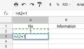 Google Spreadsheet Drag and Increase Numbers